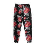 Rose And Heart Pattern Print Sweatpants