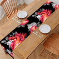 Rose And Heart Pattern Print Table Runner