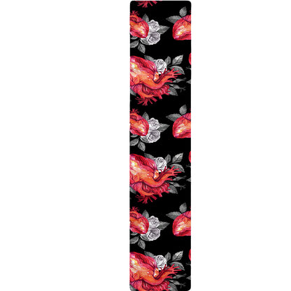 Rose And Heart Pattern Print Table Runner