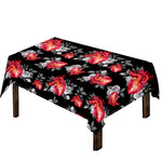 Rose And Heart Pattern Print Tablecloth