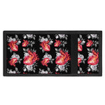 Rose And Heart Pattern Print Trifold Wallet