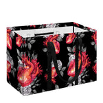 Rose And Heart Pattern Print Utility Tote Bag