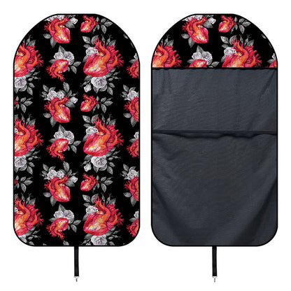Rose And Heart Pattern Print Waterproof Car Seat Cover