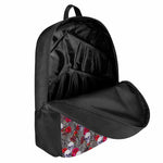 Rose Branch Skull Pattern Print 17 Inch Backpack