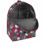 Rose Branch Skull Pattern Print Backpack