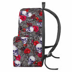 Rose Branch Skull Pattern Print Backpack