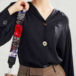Rose Branch Skull Pattern Print Bag Strap