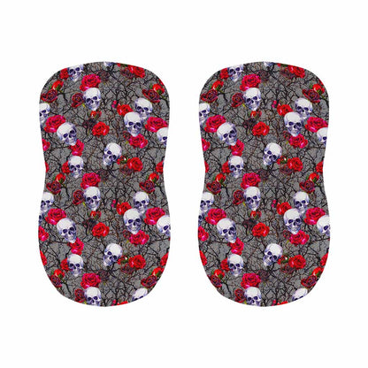 Rose Branch Skull Pattern Print Bar Stool Covers