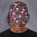 Rose Branch Skull Pattern Print Baseball Cap