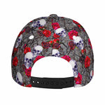 Rose Branch Skull Pattern Print Baseball Cap