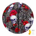 Rose Branch Skull Pattern Print Basketball