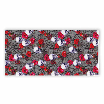 Rose Branch Skull Pattern Print Beach Towel
