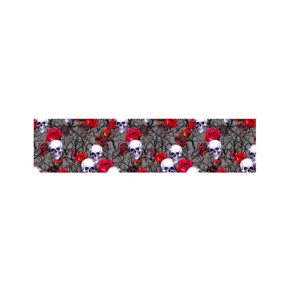 Rose Branch Skull Pattern Print Bed Runner