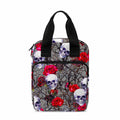 Rose Branch Skull Pattern Print Bible Tote Bag