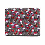Rose Branch Skull Pattern Print Bifold Wallet