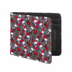 Rose Branch Skull Pattern Print Bifold Wallet