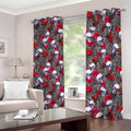 Rose Branch Skull Pattern Print Dimout Grommet Curtains