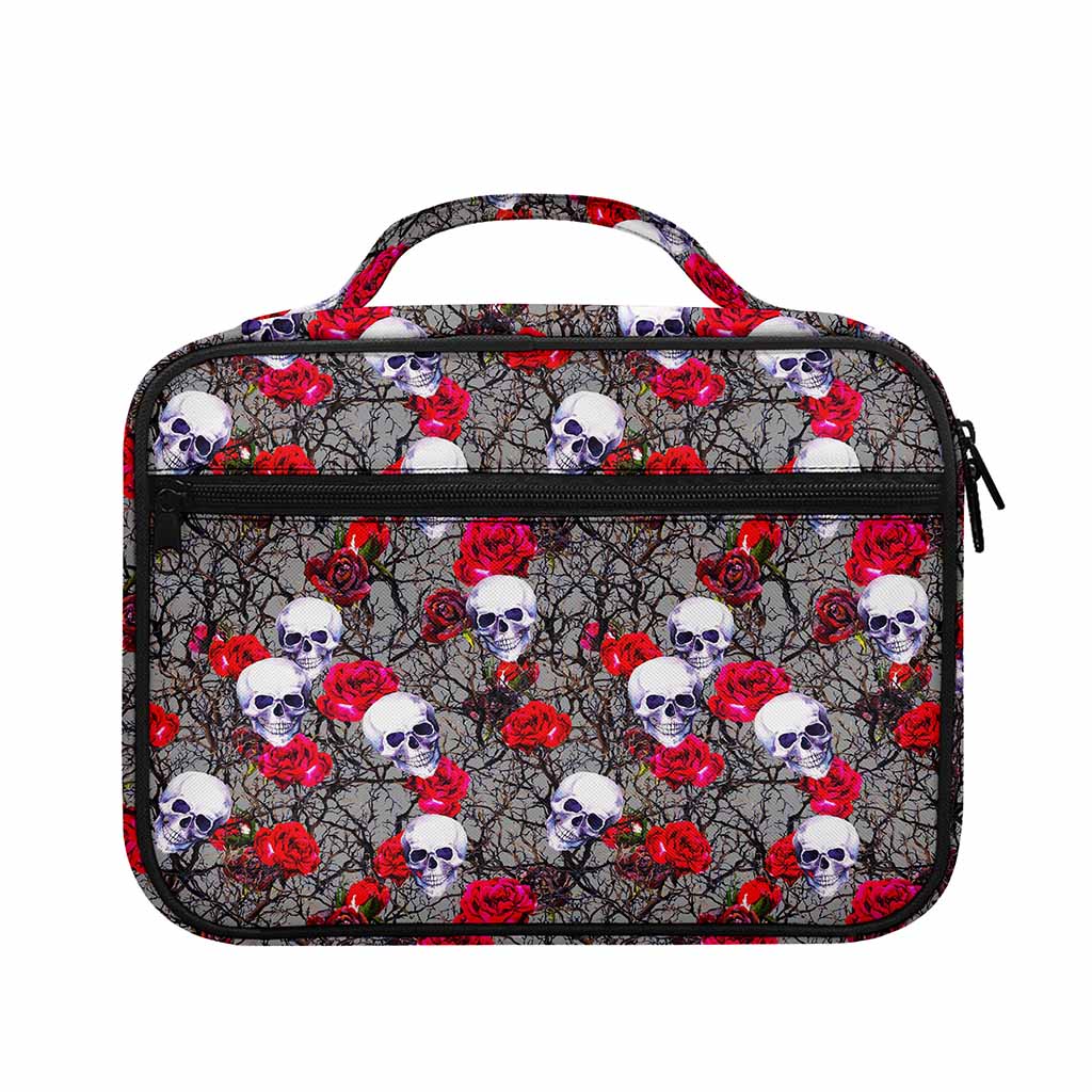 Rose Branch Skull Pattern Print Briefcase Bible Bag