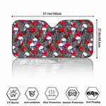Rose Branch Skull Pattern Print Car Windshield Sun Shade
