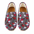 Rose Branch Skull Pattern Print Casual Shoes