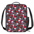 Rose Branch Skull Pattern Print Crossbody Lunch Bag
