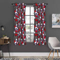 Rose Branch Skull Pattern Print Grommet Curtain Panels