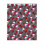 Rose Branch Skull Pattern Print Curtain