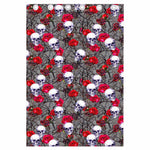 Rose Branch Skull Pattern Print Curtain