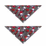Rose Branch Skull Pattern Print Dog Bandana