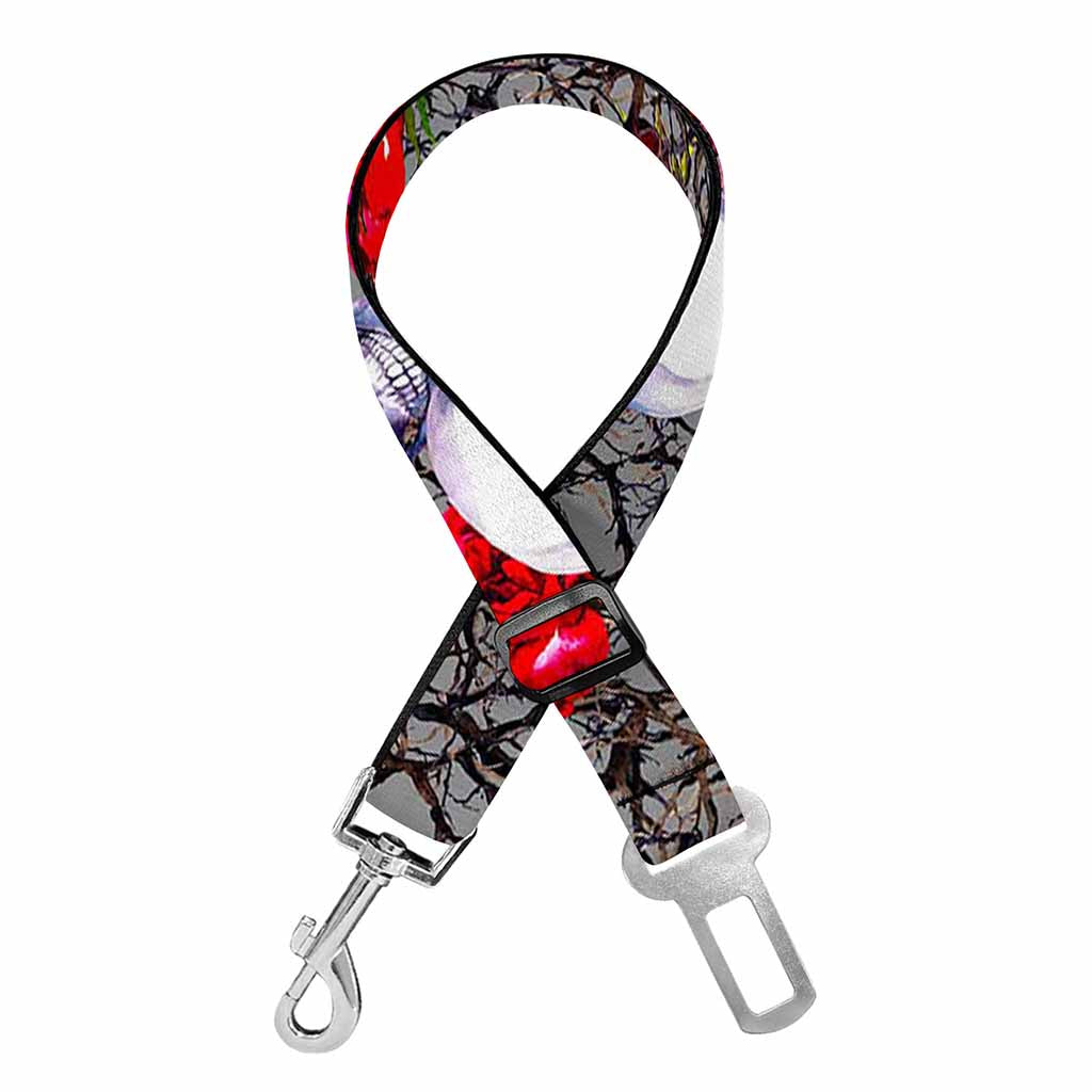 Rose Branch Skull Pattern Print Dog Seat Belt