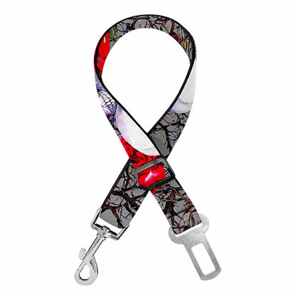 Rose Branch Skull Pattern Print Dog Seat Belt