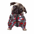 Rose Branch Skull Pattern Print Dog Zip Up Jacket