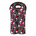 Rose Branch Skull Pattern Print Double Neoprene Wine Tote
