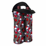 Rose Branch Skull Pattern Print Double Neoprene Wine Tote