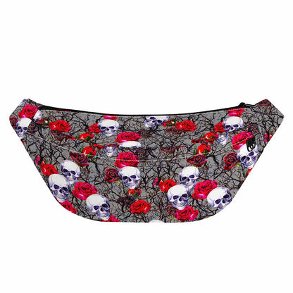 Rose Branch Skull Pattern Print Fanny Pack