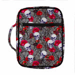 Rose Branch Skull Pattern Print Front Pocket Bible Bag