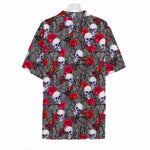 Rose Branch Skull Pattern Print Hawaiian Shirt