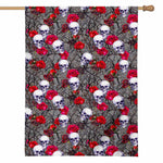 Rose Branch Skull Pattern Print House Flag