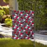 Rose Branch Skull Pattern Print House Flag
