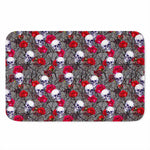 Rose Branch Skull Pattern Print Indoor Door Mat