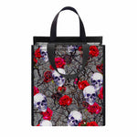 Rose Branch Skull Pattern Print Insulated Lunch Tote