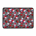 Rose Branch Skull Pattern Print Kitchen Mat