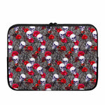 Rose Branch Skull Pattern Print Laptop Sleeve