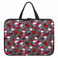 Rose Branch Skull Pattern Print Laptop Sleeve With Handle