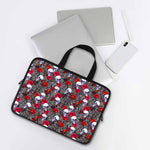 Rose Branch Skull Pattern Print Laptop Sleeve With Handle