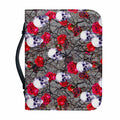 Rose Branch Skull Pattern Print Leather Bible Cover