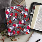 Rose Branch Skull Pattern Print Leather Bible Cover