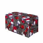 Rose Branch Skull Pattern Print Leather Tissue Box Cover