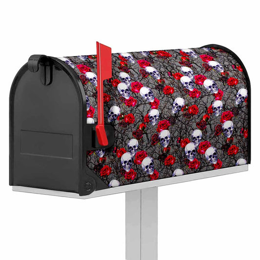 Rose Branch Skull Pattern Print Mailbox Cover