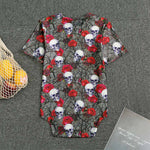 Rose Branch Skull Pattern Print Men's Bodysuit